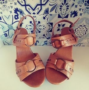 Strapy sandals with a 5 inch heel. Worn once.